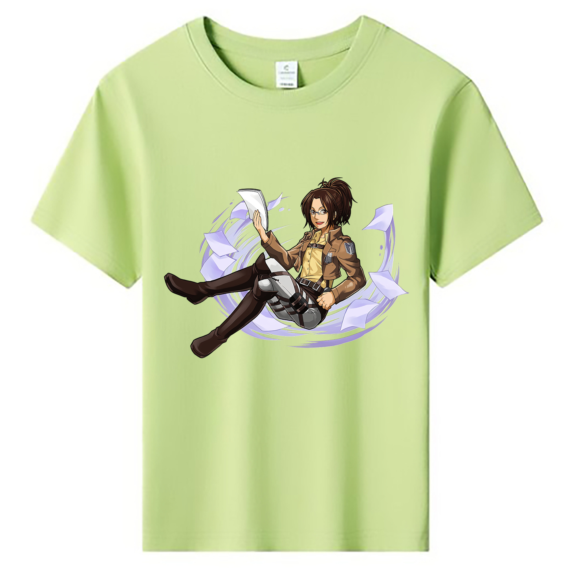 （画像用） 進撃の巨人 ハンジ·ゾエ Attack on Titan Hanji Zoe 綿100％キッズTシャツ（フロントプリント）